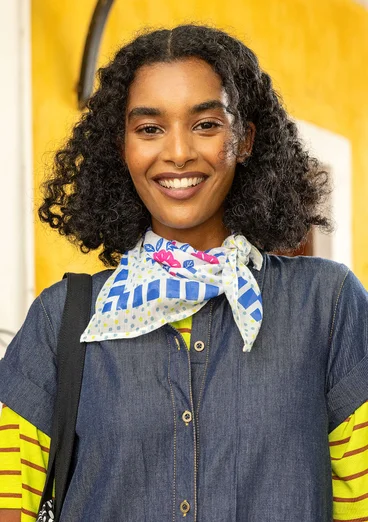 Foulard "Sophie" en coton biologique - bleu brillant