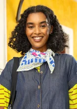 Skjerf «Sophie» i økologisk bomull - brilliantblå