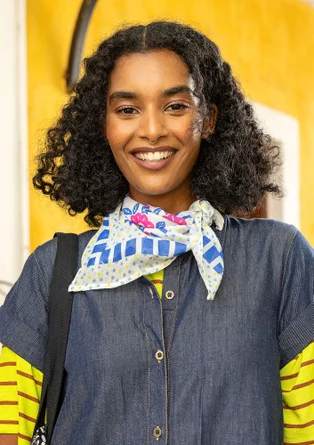 Foulard "Sophie" en coton biologique - bleu brillant