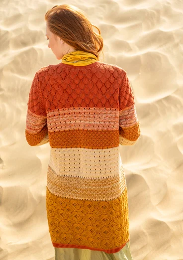“Chloe” recycled cotton coatigan - henna