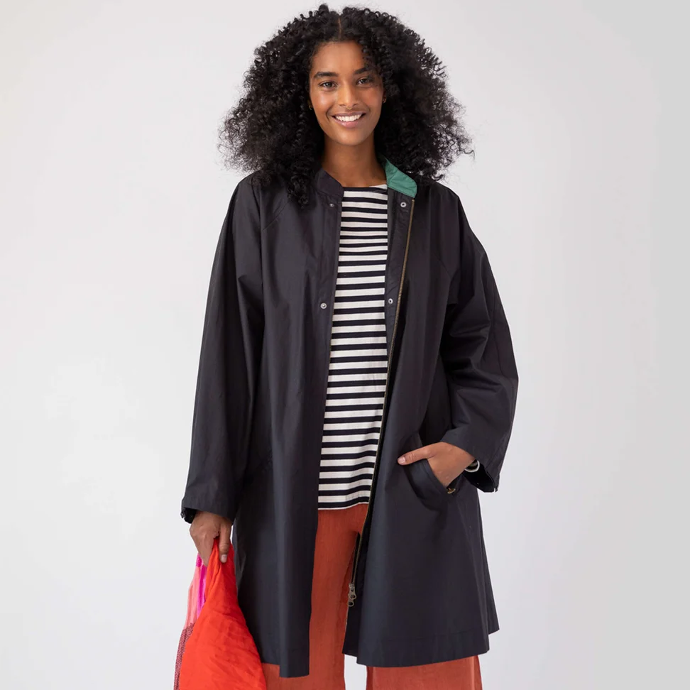 Woven organic cotton jacket - black