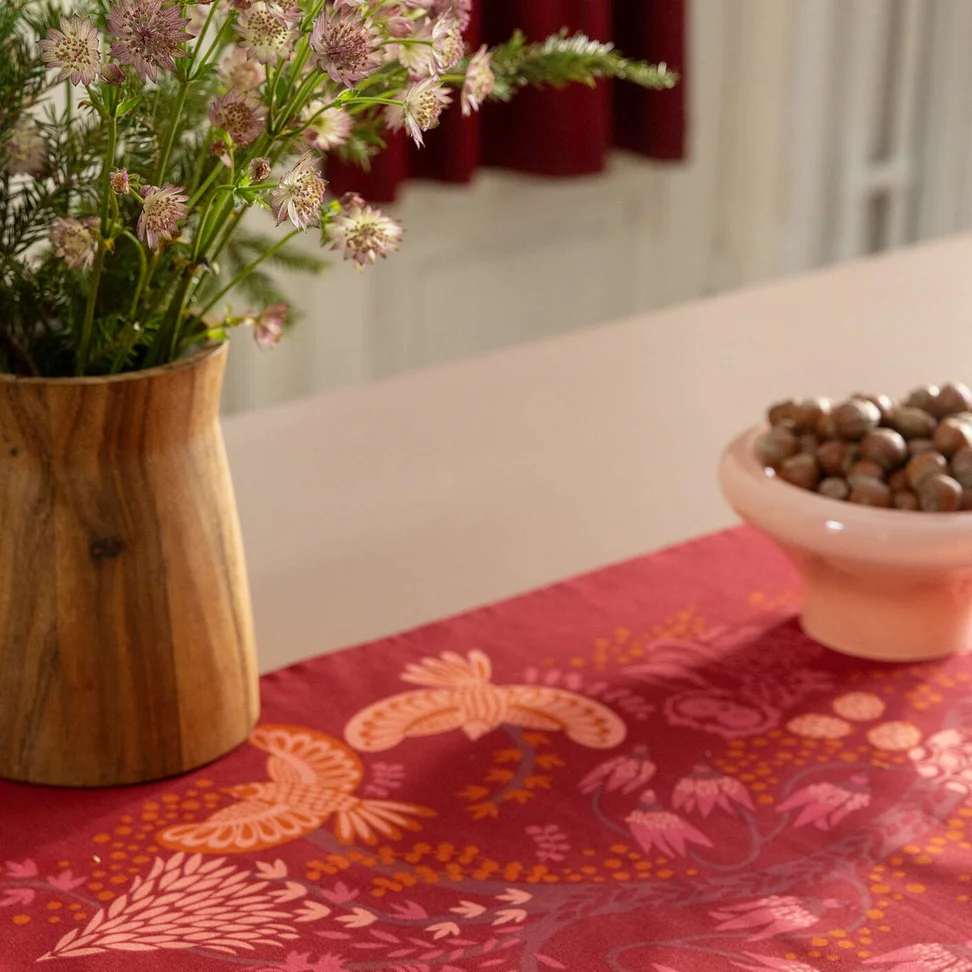 Chemin de table "Alaska Forest" en coton biologique - poppy