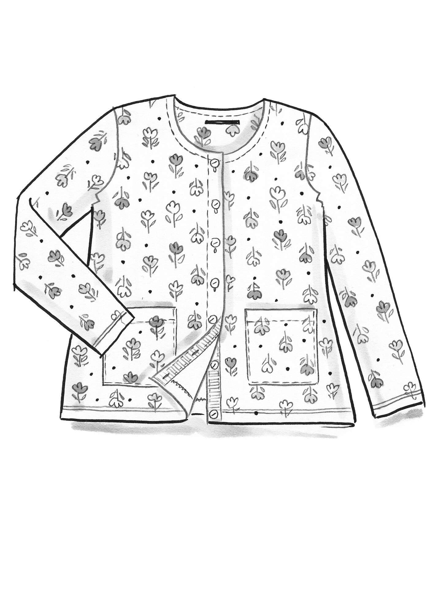 “Zahra” jersey cardigan in organic cotton