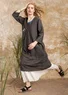 Woven linen dress (black L)