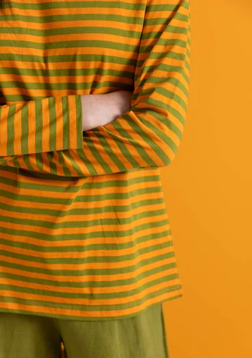 Basic-Streifenshirt aus Bio-Baumwolle - karotte-grünpfeffer