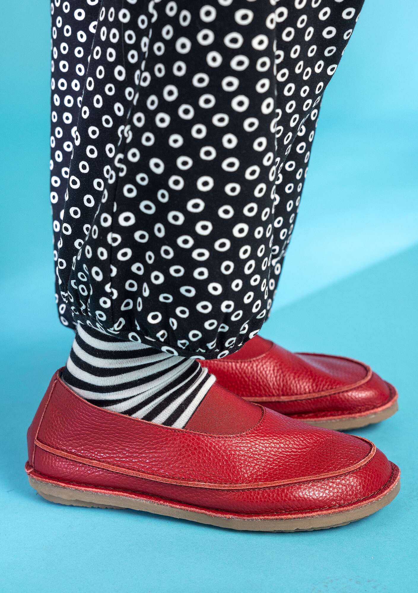 Chaussures élastiques  Irma  en cuir nappa rouge agate