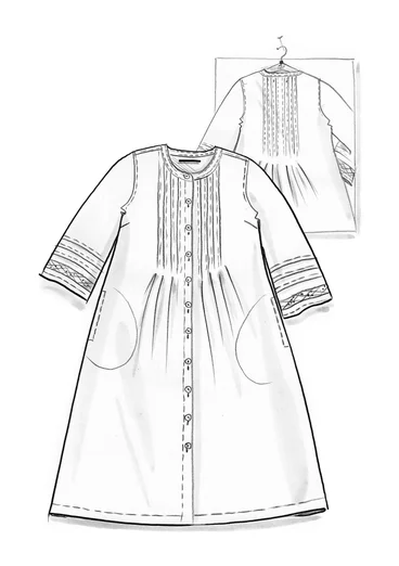 “Sand” woven organic cotton/linen dress - dark natural