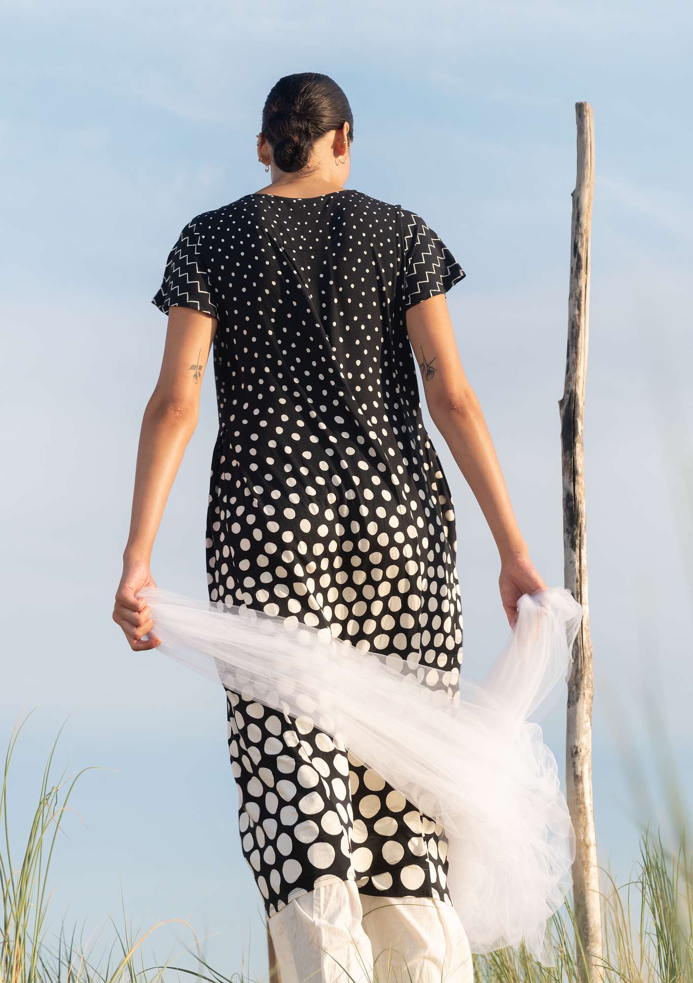 Kleid „Raster“ aus Micromodal/Elasthan schwarz thumbnail