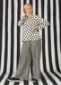 Striped jersey pants in organic cotton/modal (black/feather S)