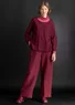 “Asta” woven pants in linen (purple red/striped XS)