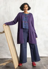 Lambswool blend coatigan - blackberry/melange