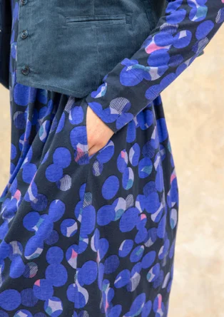 Gemustertes oder einfarbiges Jerseykleid „Frida“ aus Bio-Baumwolle - kobaltblau-gemustert