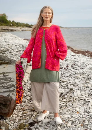 Strickjacke „Bohuslän“ aus Bio-/Recycling-Baumwolle - rosenholz
