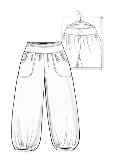 Jersey pants in organic cotton/spandex - dark olive