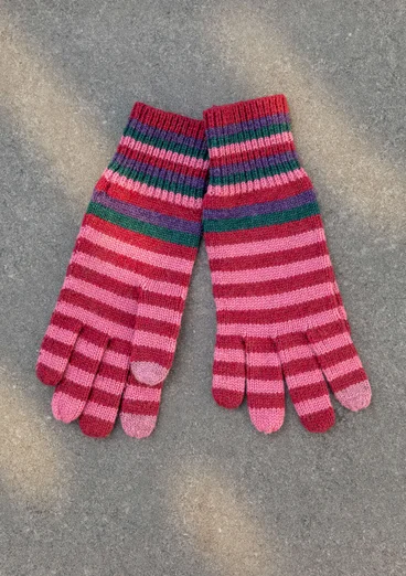 Fingerhandschuhe aus Lammwolle - multi-gestreift