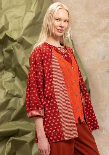 Kimono tissé ”Willow” en coton biologique - henné