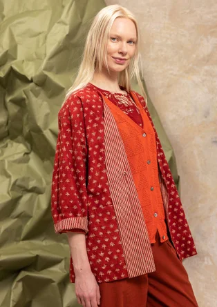 Kimono tissé ”Willow” en coton biologique - henné