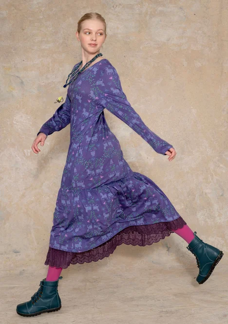 “Fåle” patterned modal dress - dark amethyst