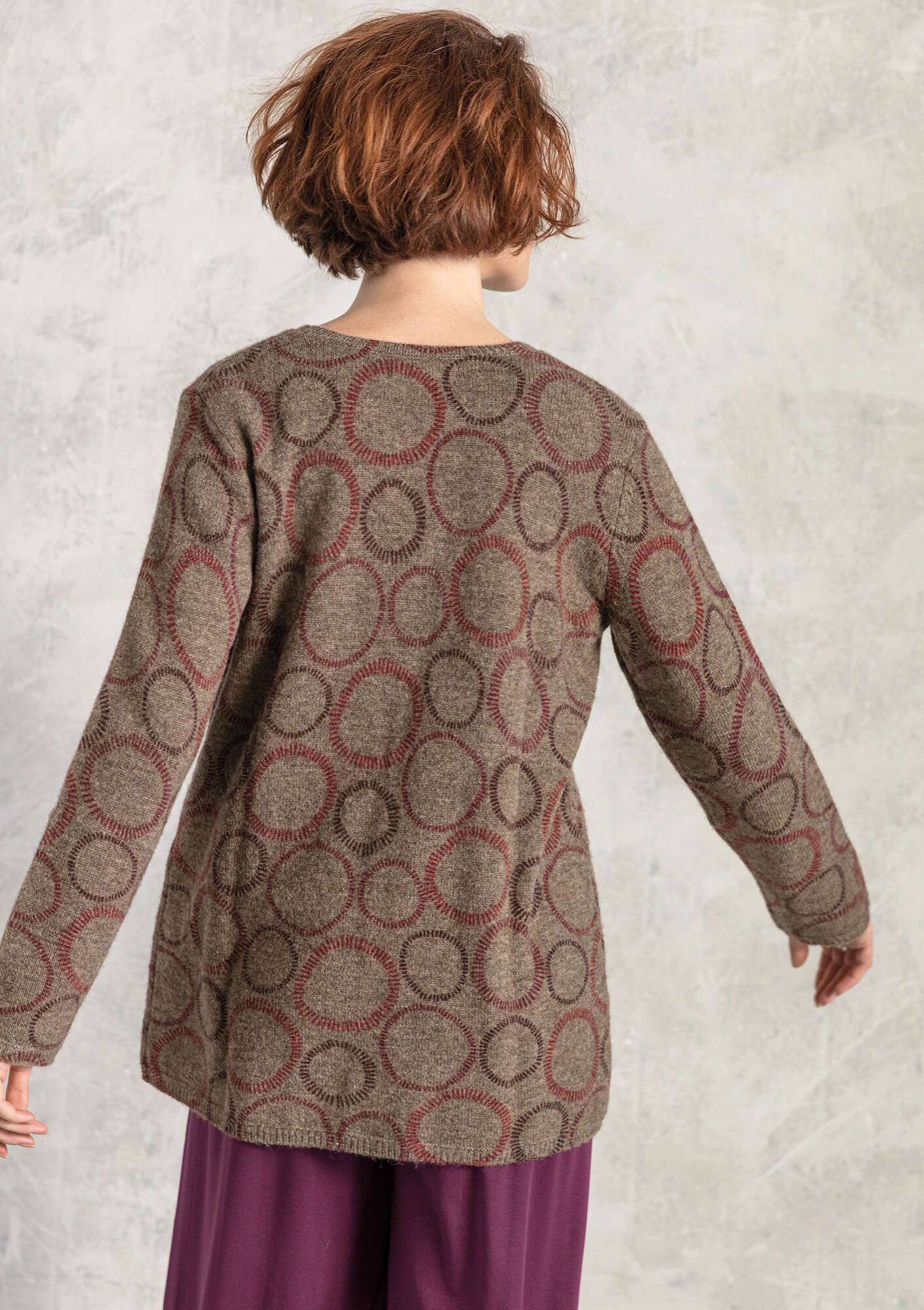 “Celia” wool sweater potato melange/patterned thumbnail