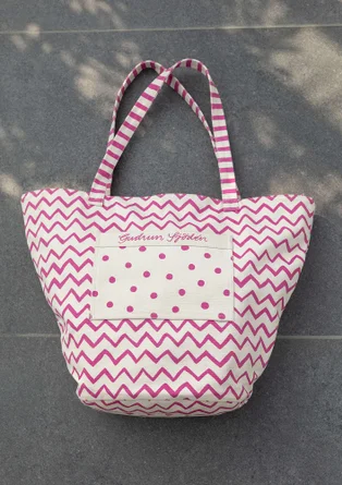 “Travel” organic cotton bag - pink begonia