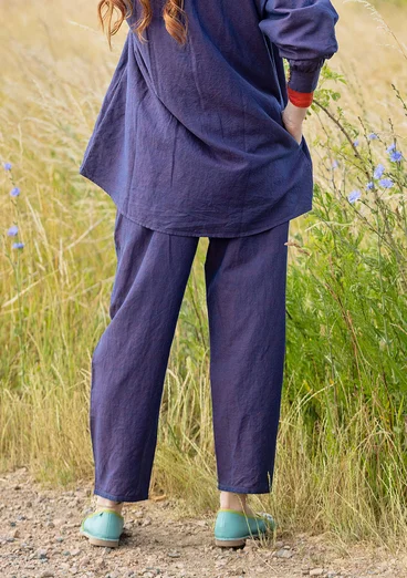 Geweven broek "Dunes" van biologisch katoen/linnen - braam