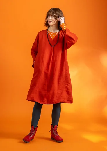 Robe "Jasmine" en lin tissé - cuivre foncé