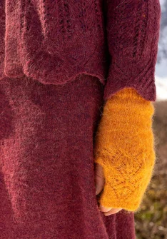 Handstulpen „Forgetmenot“ aus Alpakawollgemisch - clementine