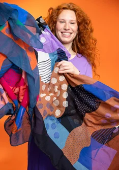“Ariel” organic cotton scarf - black