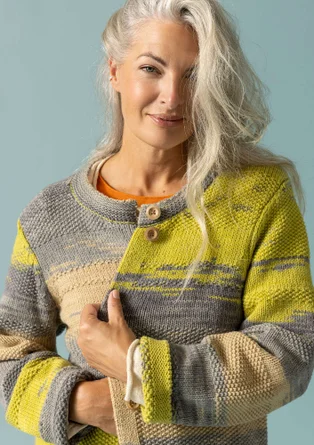 Langstrickjacke „Ella“ aus Wolle/Bio-Baumwolle - hafer
