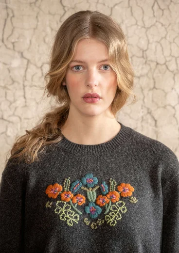 “Emelia” recycled wool sweater - dark ash grey