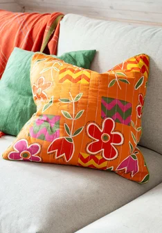 “Drömmar” organic cotton quilted cushion cover - rowan