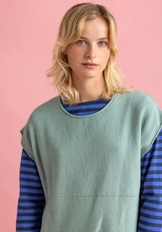 “Edna” recycled cotton, sleeveless favourite sweater - peppermint