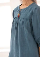Blouse "Vera" van geweven linnen - lichtindigo