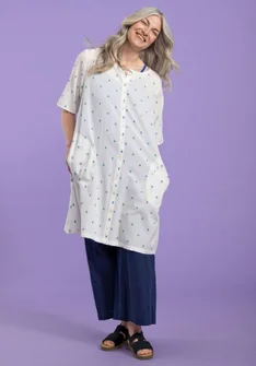 Woven dress in organic cotton - light ecru