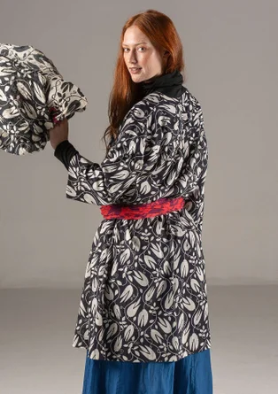 Webkleid „Kelly“ aus Bio-Baumwolle - schwarz-gemustert
