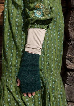 “Glimra” woven organic cotton dress - forest green