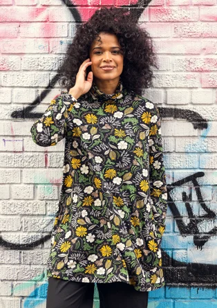 Tricot tuniek "Concrete" van biologisch katoen/modal/elastaan - ijzergrijs