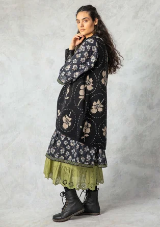 Gilet sans manches croisé "Marabel" en mélange de laine recyclée - noir