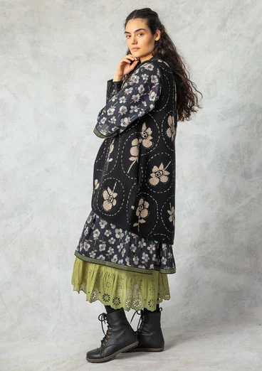 Gilet sans manches croisé "Marabel" en mélange de laine recyclée - noir