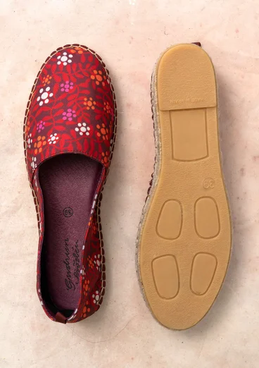 Espadrilles „Hake“ aus Baumwolle - weinrot