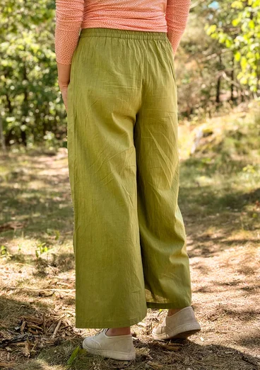 Kangashousut ekopuuvillaa - vihreäpippuri