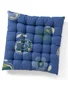 “Tulipanaros” seat cushion in organic cotton (flax blue One Size)