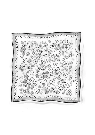 “Hillevi” viscose/wool, square, floral scarf - dark aubergine