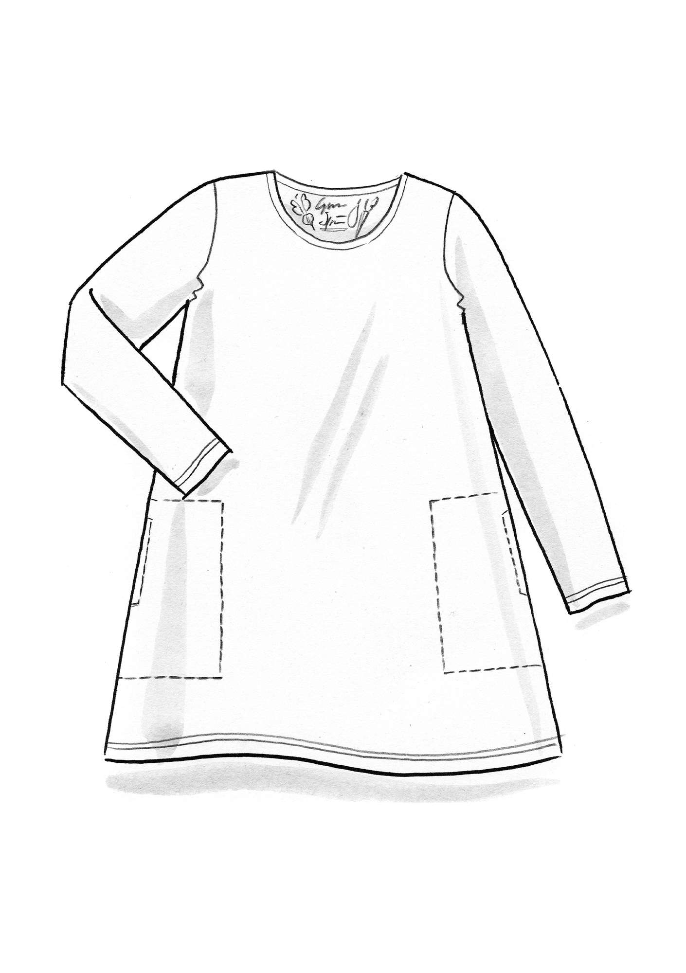 “Pytte” jersey tunic made of organic cotton/modal/elastane black