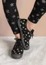 Tryckt sneaker "Belle" i bomullstyg (svart 41)