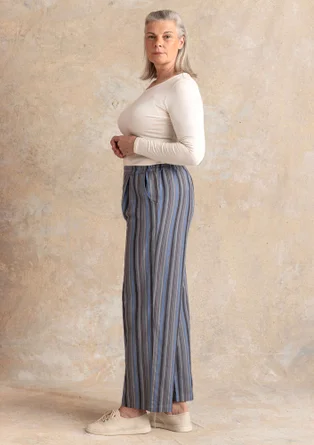 Webhose „Esme“ aus Baumwolle/Leinen - eisengrau-gestreift