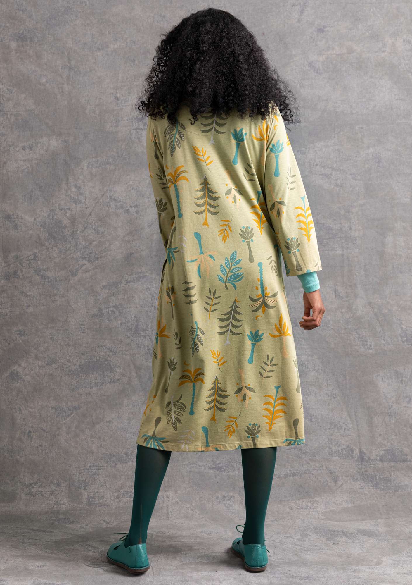 “Forest” jersey dress in organic cotton/modal timothy