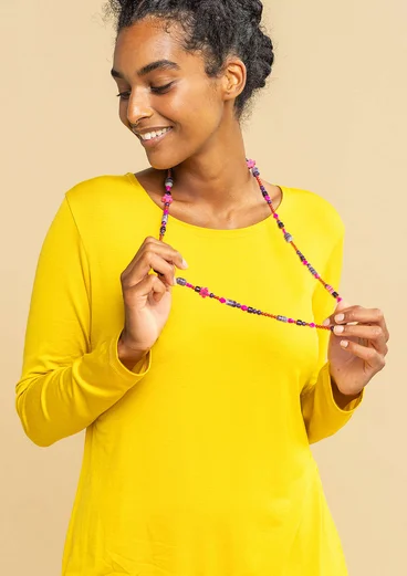 Collier "Jane" en perles de verre recyclé - géranium des bois