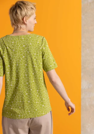 Jerseyshirt „Theia“ aus Bio-Baumwolle/Elasthan - waldgrün-gemustert