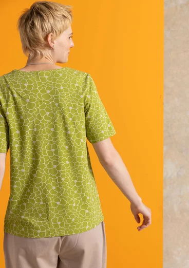 Jerseyshirt „Theia“ aus Bio-Baumwolle/Elasthan - waldgrün-gemustert